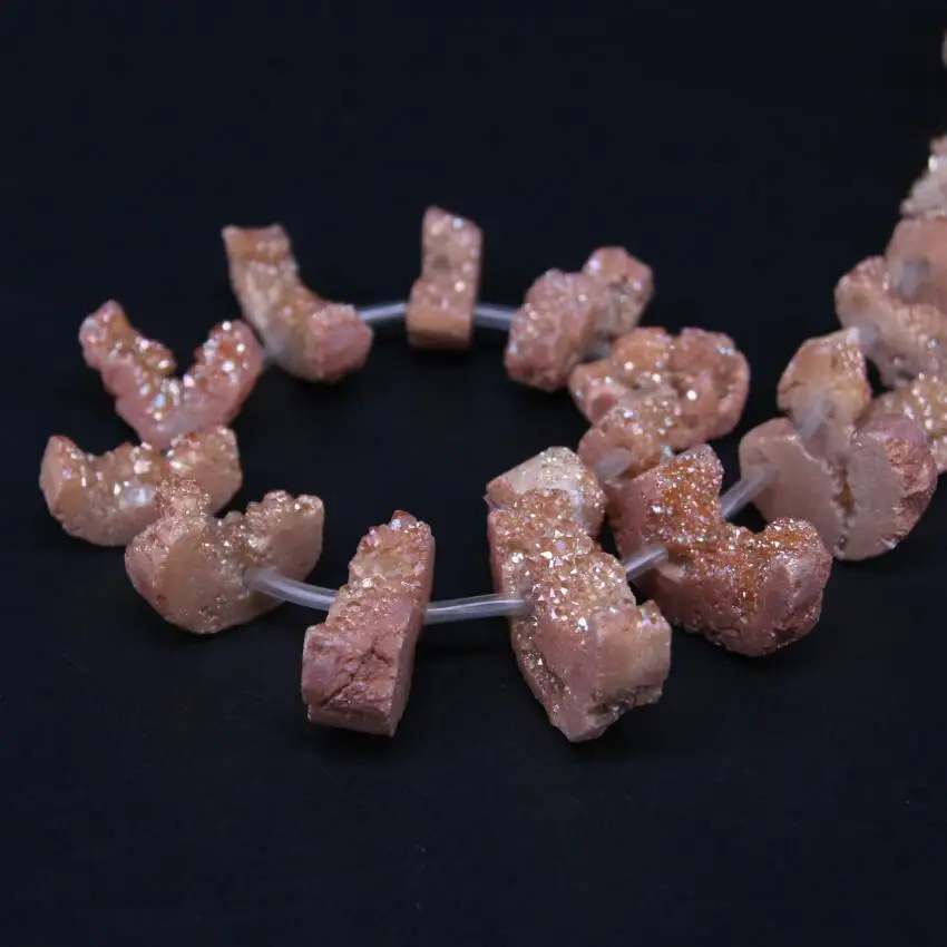 15 5 &quotнитка Шампань Титан натуральный кварцевый дружий геод сверху