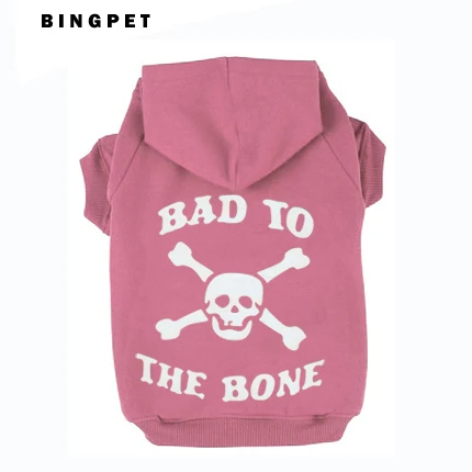 Ba1002/21 Печатный свитер для собак щенка флисовые толстовки bad to the Bone Одежда 4 цвета