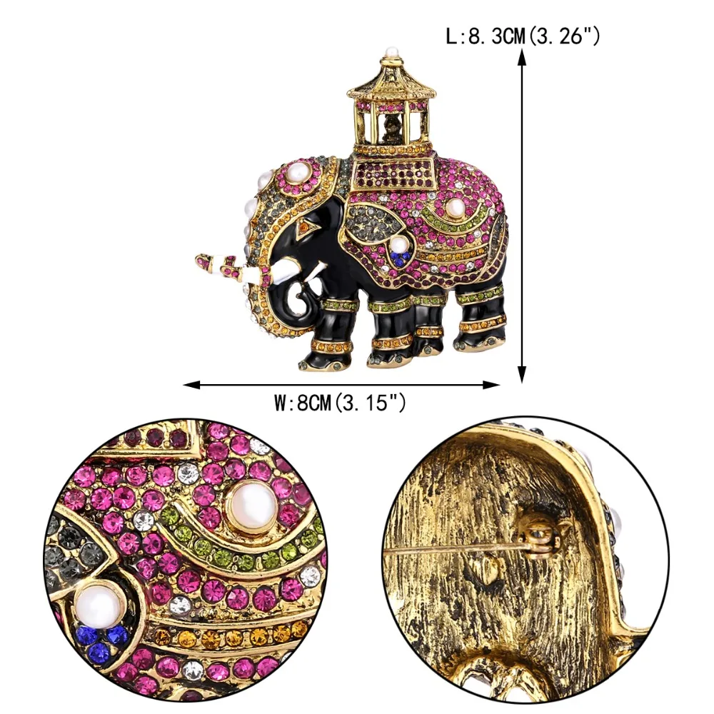 Броши-слоны животное брошь на шпильке из австрийского хрусталя перламутровая