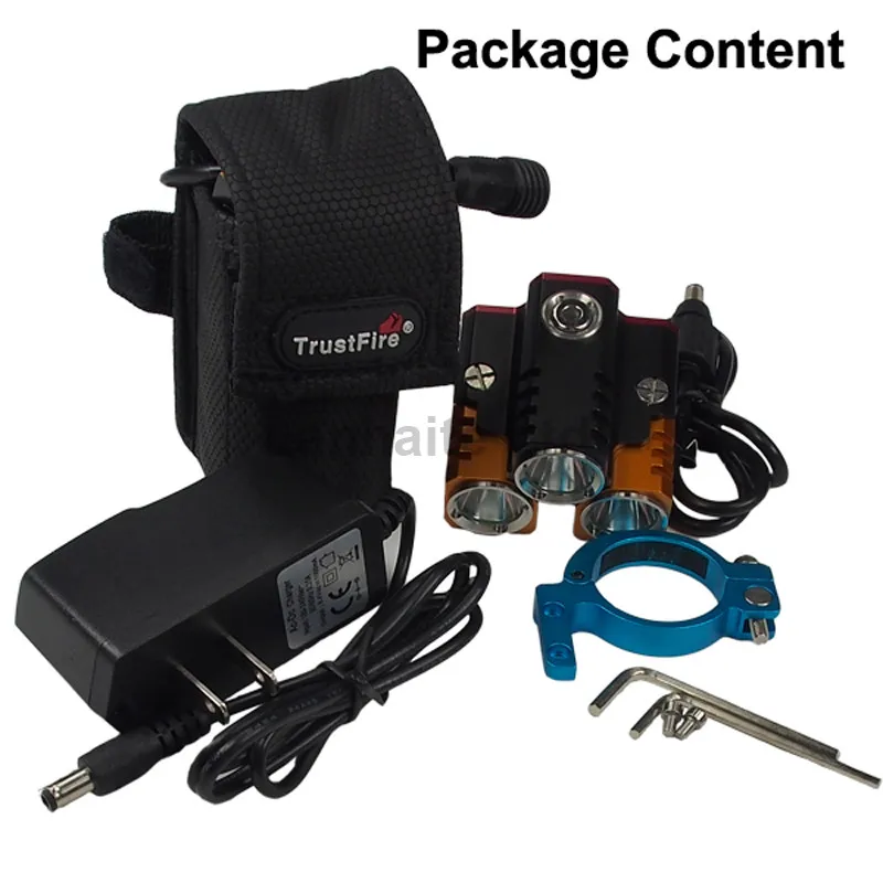TrustFire TR D018 3 x Cree XM L2 U3 светодиодный 2300 Lumens 4 Mode Bike светильник с набором батарей|light