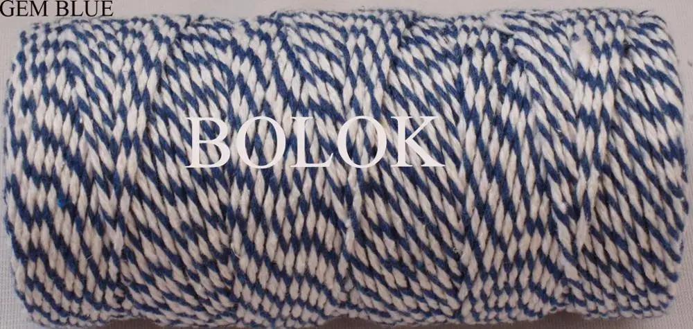 1 piece(110yards) 19 kinds color choose double color Cotton Baker twine(dia.: 2mm for gift packing, cotton twine 12ply BY EMS - Цвет: gem blue
