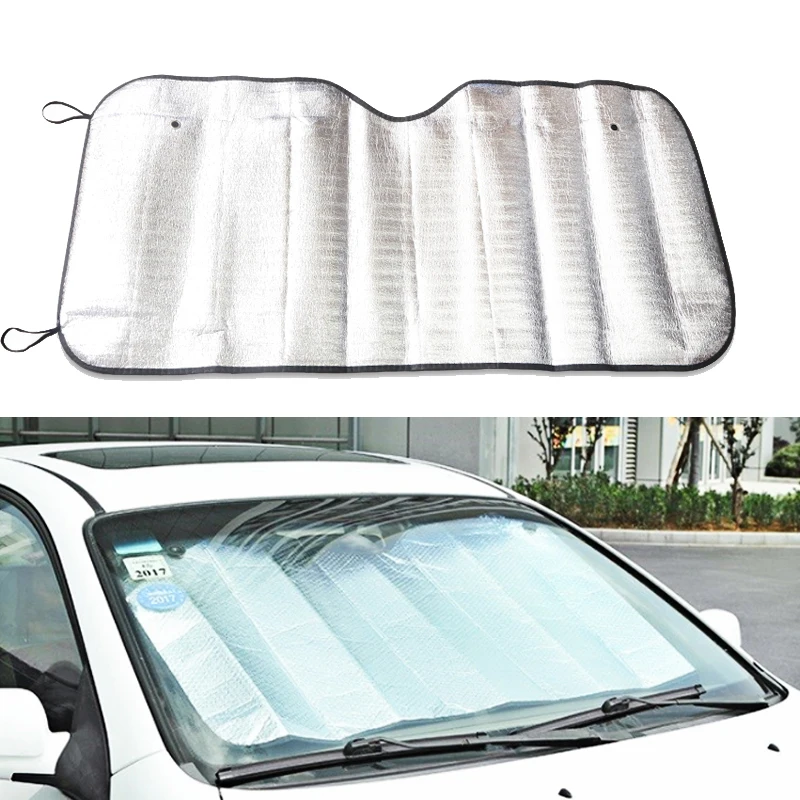 

1PC Car Rear Window Windshield Sunshade Front UV Protect Reflector Sun Shade For Car Window Covers Sun Visor Silver 130 *60Cm