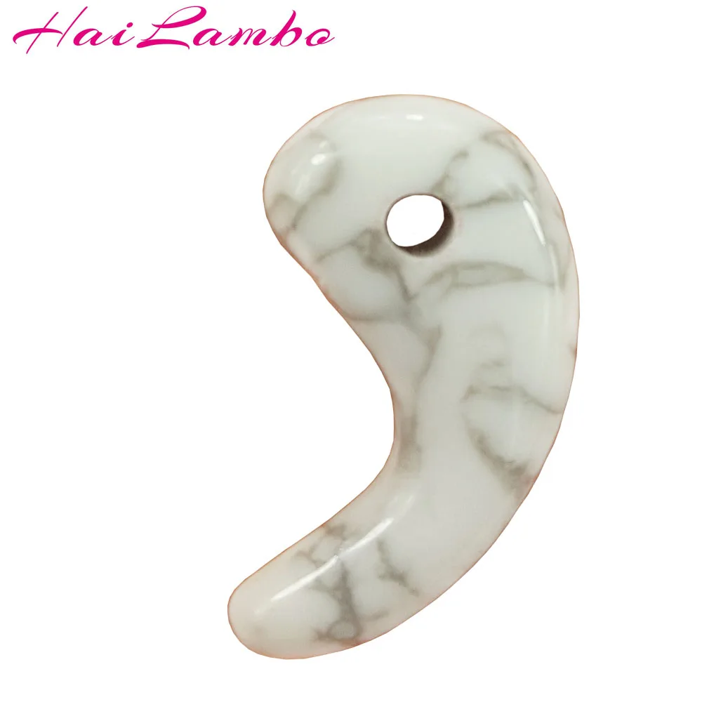 HaiLambo красивый камень Howlite резной кулон Magatama бусина Comma Классическая бижутерия на