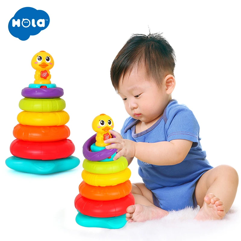HOLA TOYS 2101 дети Радуга укладки утка детские игрушки для детей Подарки|Игрушечные