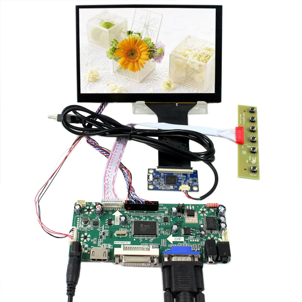 

HD MI DVI VGA Audio LCD Controller Board With 7inch 1280x800 N070ICG-LD1 Capacitive Touch Panel