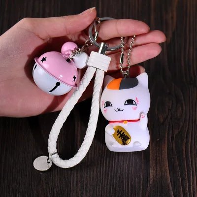 Maneki Neko Lucky Cat Fat Cat Брелок меховой помпон помпоны женская кожаная брелок металлические брелки для ключей ключи от машины сумка Подвеска Шарм D42 - Цвет: 10