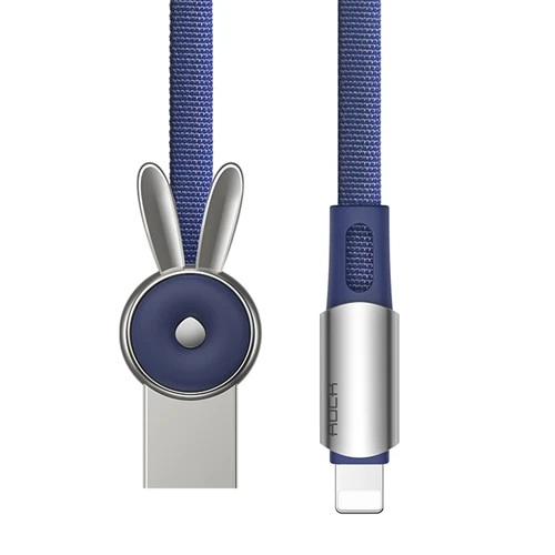 Blue Cheerful Rabbit ROCK Китайский кабель зодиака для iPhone 8 zn-сплава зарядки синхронизации 2 в 1 кабель освещения для iPhone X XR Xs Max 8 7 6 Plus шнур передачи данных - Цвет: Blue Cheerful Rabbit
