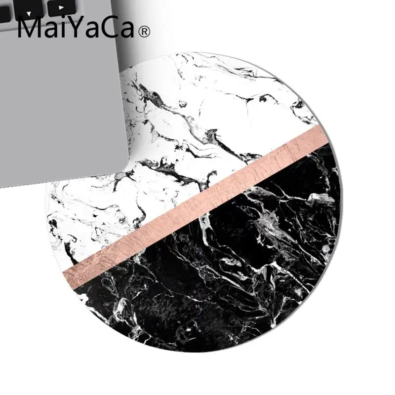 20X20 CM MaiYaCa черный, белый, мраморный, розовый, золотой цвет, блок, полоски, узор, маленький круглый коврик для мыши, ПК, компьютерный коврик, резиновый, игровой коврик для мыши - Цвет: 20X20 CM