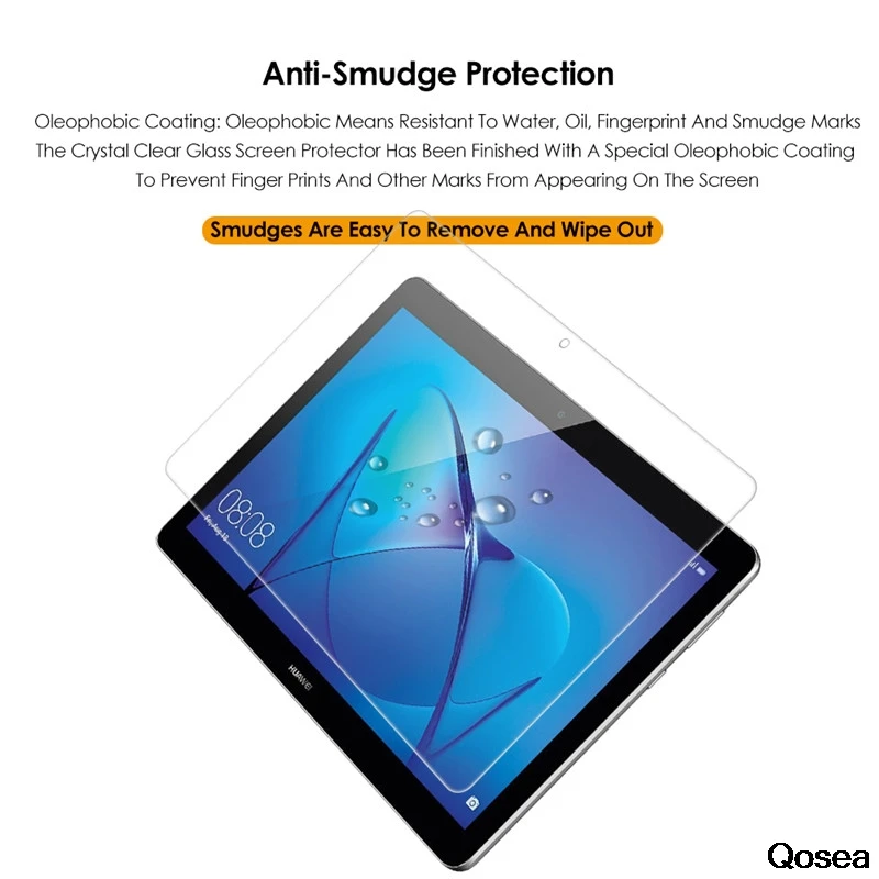 Qosea для huawei MediaPad T3 10 закаленное стекло 9 H Ultra Clear Экран протектор фильм T5 M5 8 4 дюйма