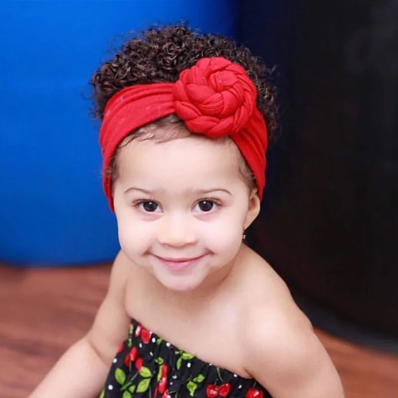 Infant Newborn Kids Baby Hats Turbans headband baby Lovely Children Headwear Wrinkle solid Toddler Accessories | Детская одежда и