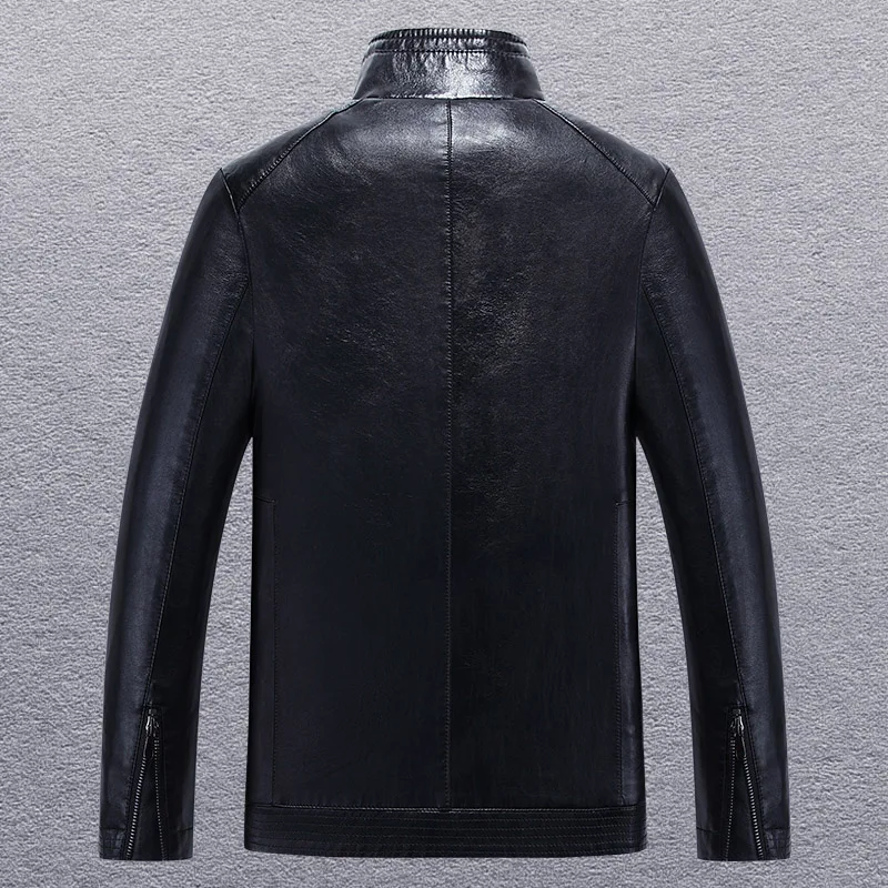 M-5XLBig coats. male genuine leather clothing plus size velvet slim motorcycle jacket outerwear | Мужская одежда