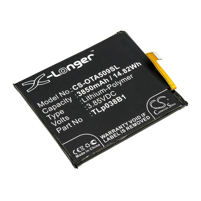 Аккумулятор Cameron Sino 3850 мАч для ALCATEL A7 LTE две SIM карты XL с аккумулятором на 2 сим