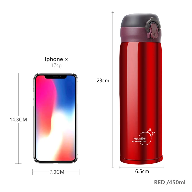 Вакуумные фляжки с двойными стенками из нержавеющей стали 304 450 мл Термокружка