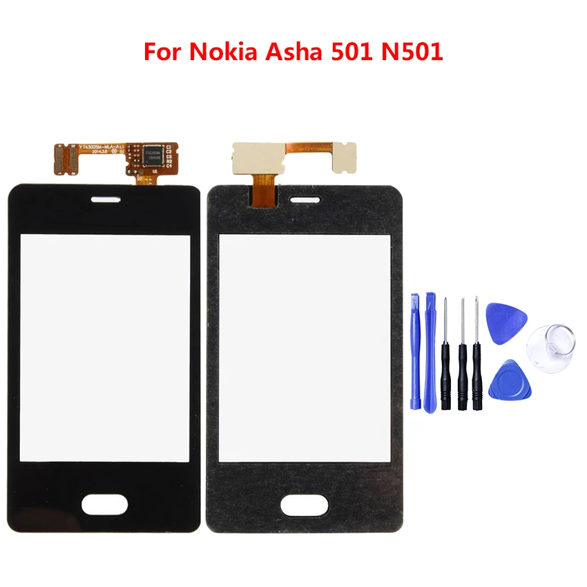 Черный сенсорный экран для Nokia Asha 501 N501 дигитайзер телефона передняя стеклянная