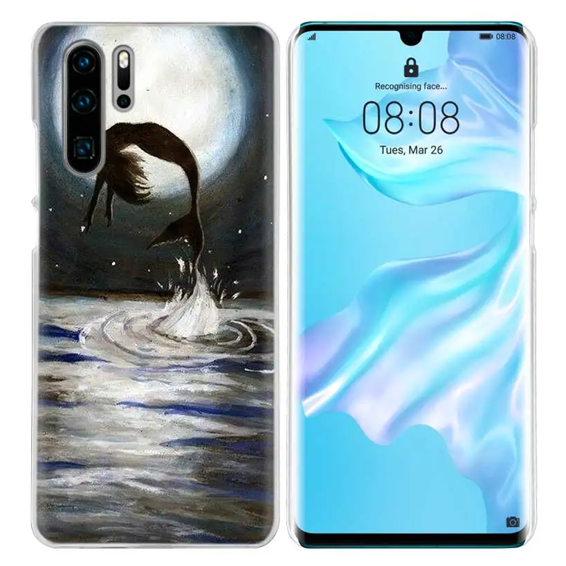 07 Маленький чехол с русалкой для huawei P20 P30 P Smart Nova 4 3i P10 P9 P8 mate 10 20 lite Pro Mini жесткий чехол для телефона из ПК - Цвет: 07