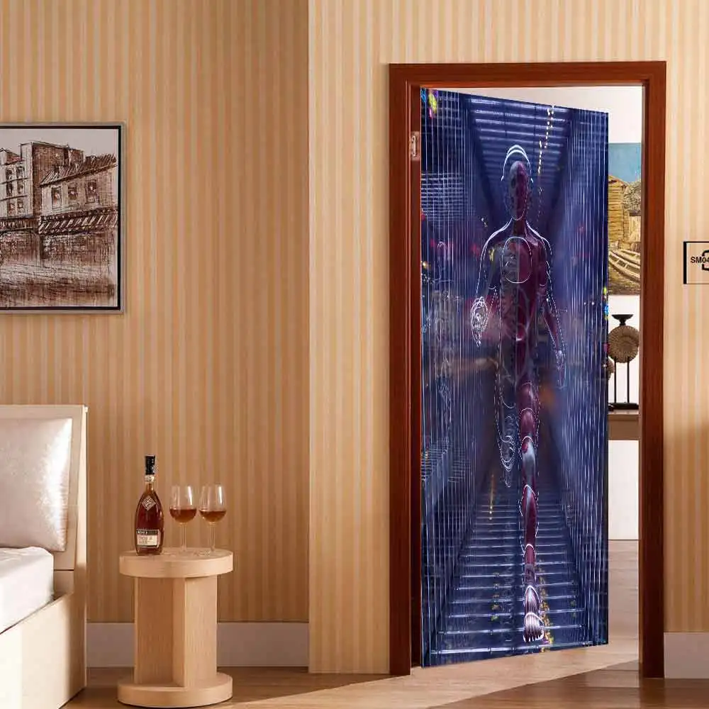 Новая креативная 3D наклейка на дверь художественная Волшебная Супермен Водонепроницаемая самоклеющаяся Настенная Обои плакат своими руками наклейки для домашнего декора