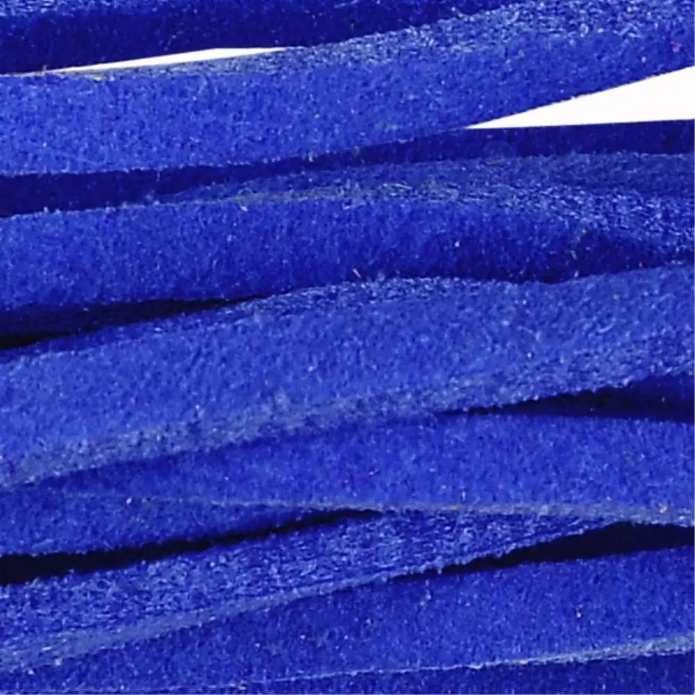 Royal blue 100 см/лот 3 мм замшевый плоский кожаный шнур браслет искусственные бархатные шнурки Ожерелье Веревка резьба ожерелье с кольцами DIY ювелирных изделий подарок - Цвет: Royal blue