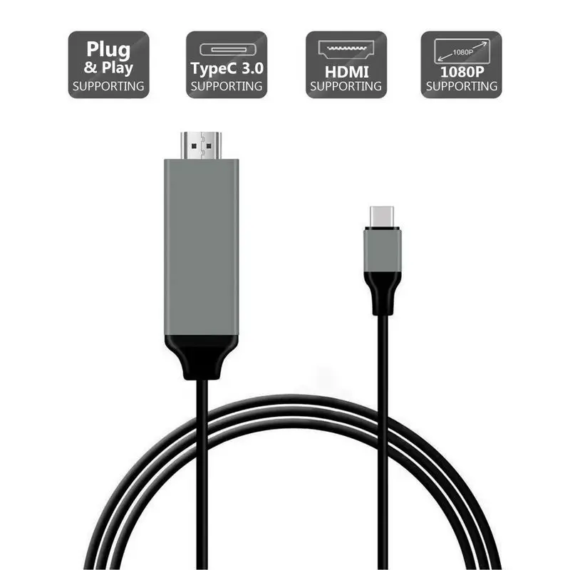 3 цвета 2 м USB 3,1 type-C USB-C HDMI 1080P HDTV Кабель-адаптер для samsung Macbook htc LG huawei lenovo XiaoMi