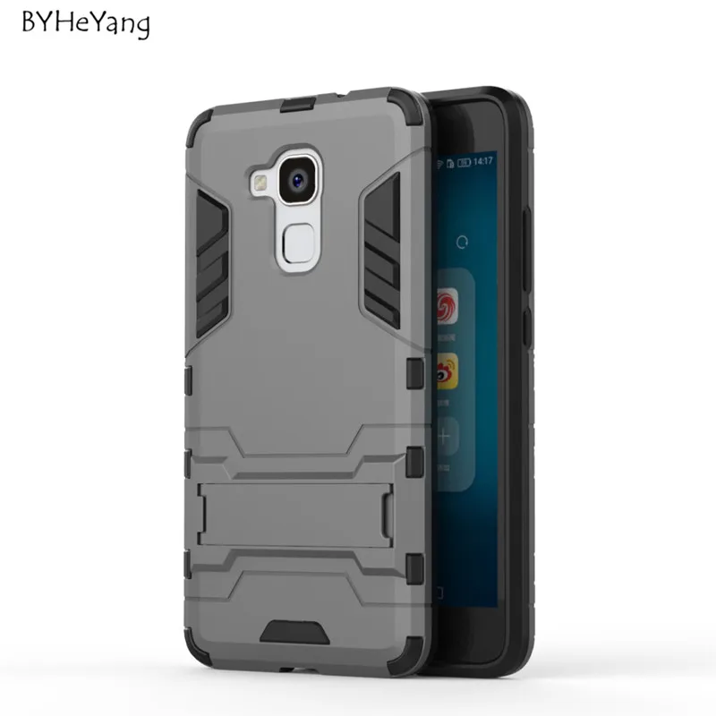 Защитный чехол из ТПУ и ПК для Huawei GT3/Honor 5C с подставкой держателем задняя крышка
