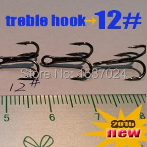

Free shipping Treble Fishing Hooks 12# 100pcs barbed hook high carbon steel hook