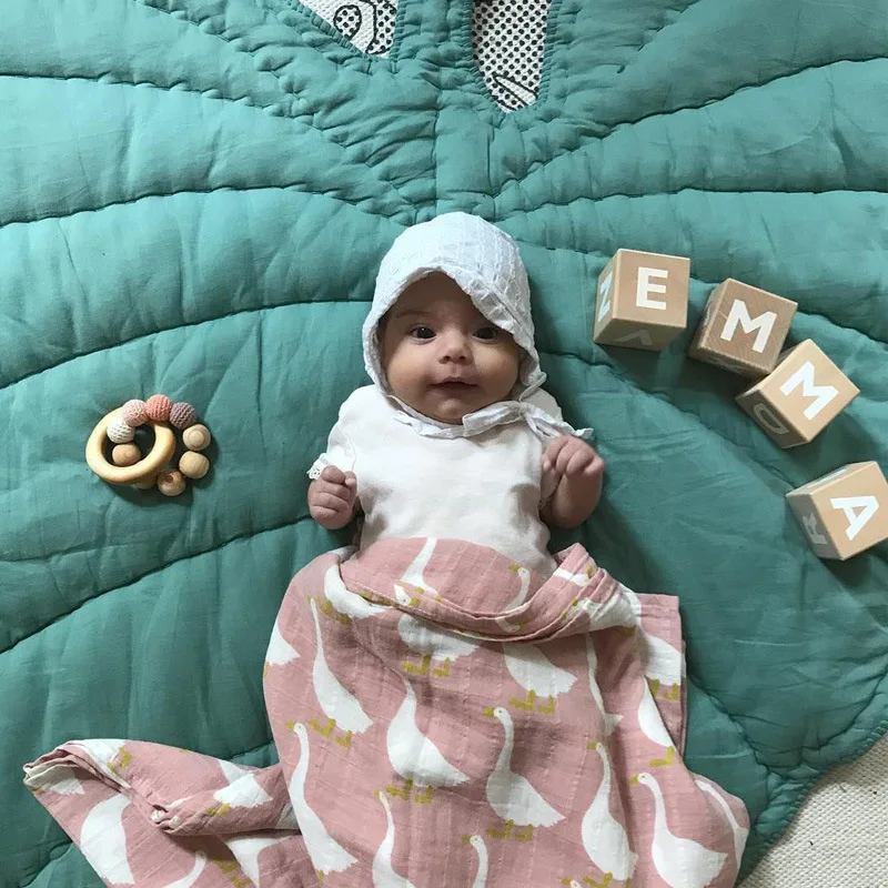 Ins скандинавский хлопковый коврик в форме сердца листья для ползания детские