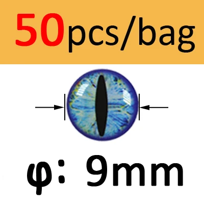 Blue 9mm 50pcs Bimoo 50 шт. 3D 4D голографические рыболовные глаза для приманки рыбные глаза для завязывания мух изготовления приманки ремесло рыбы Череп Живые Глаза Размер 3 мм-12 мм - Цвет: Blue 9mm 50pcs