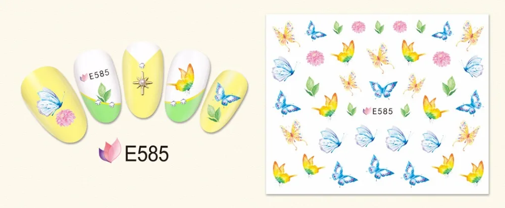 E series Newest and hottest design E578-588 butterfly 3D nail sticker | Красота и здоровье