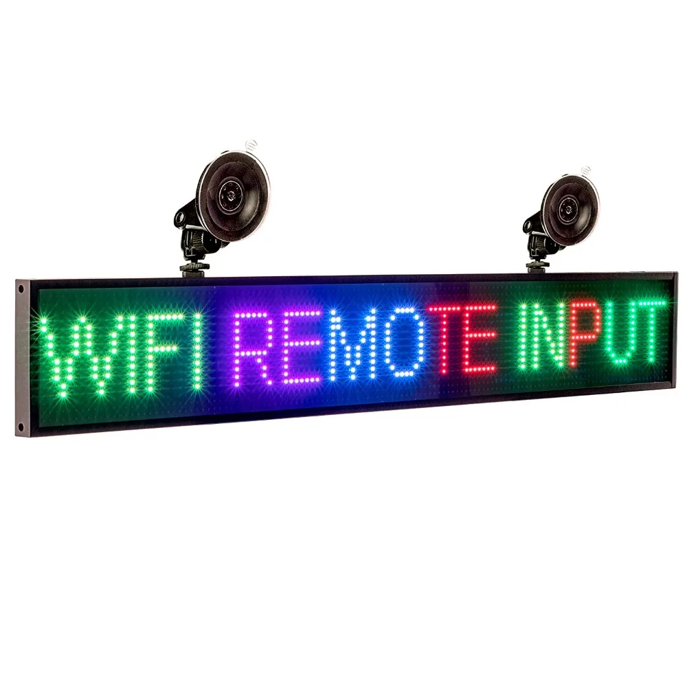 Полноцветный Автомобильный светодиодный дисплей P5 SMD 12 В 66 см RGB Wi-Fi дистанционное