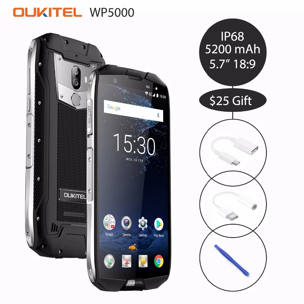 Oukitel WP5000 5 7 'ཎ:9 Android 1 Helio P25 Восьмиядерный мобильный телефон 6 ГБ Оперативная