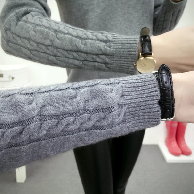 Fashion High Collar Lady Sweater 2020Women Pullover Knit Shirt Winter women's 5 Colors Quality stripe | Женская одежда