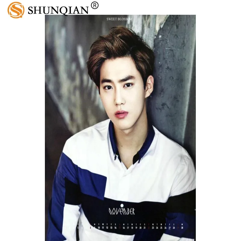 Новое поступление Шелковый постер KPOP EXO SUHO с индивидуальным принтом модный