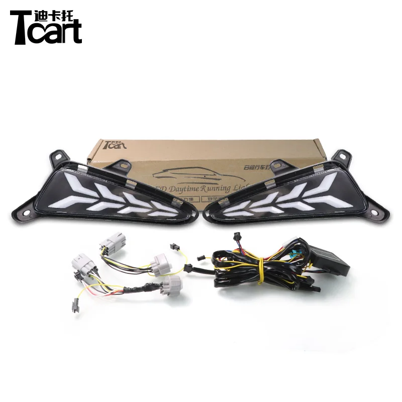 

Tcart Car DRL LED Daytime Running Light for Toyota C-HR CHR 2016 2017 2018 2019 Turn Signal Style Relay ABS Fog lamp Daylights