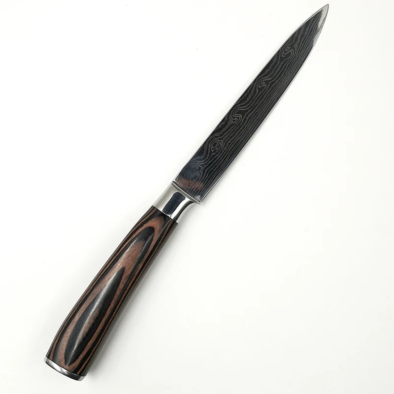 Дамасские Ножи из нержавеющей стали с венами цветная деревянная ручка