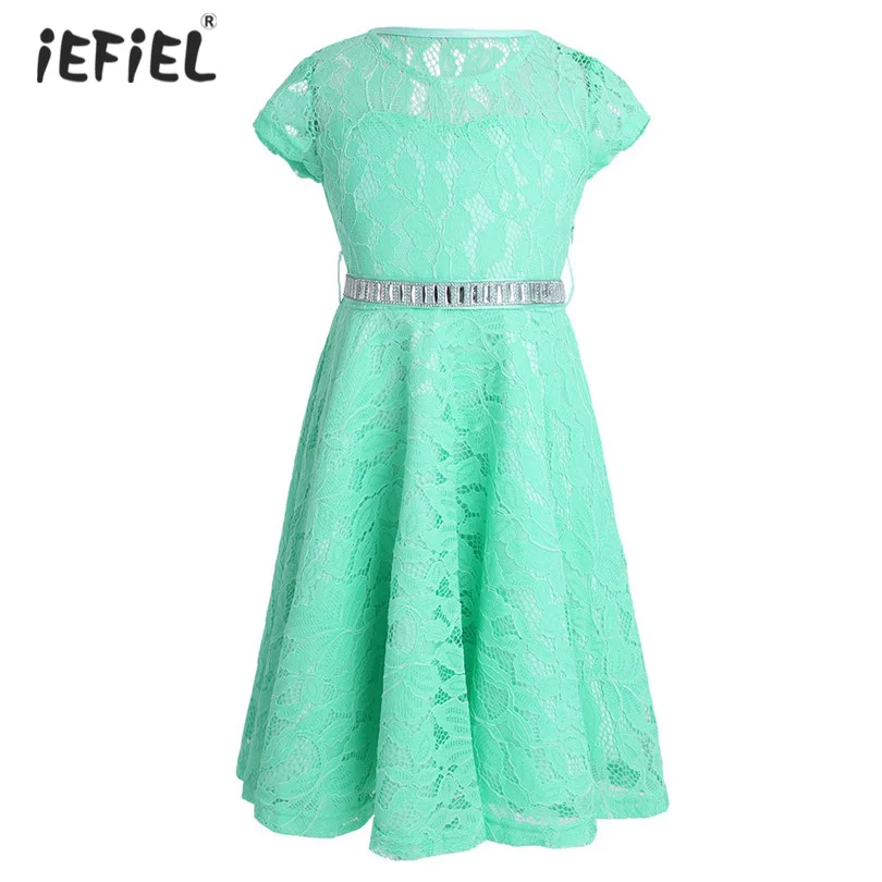 IEFiEL/детское кружевное платье с цветочным рисунком для девочек на вечеринку и