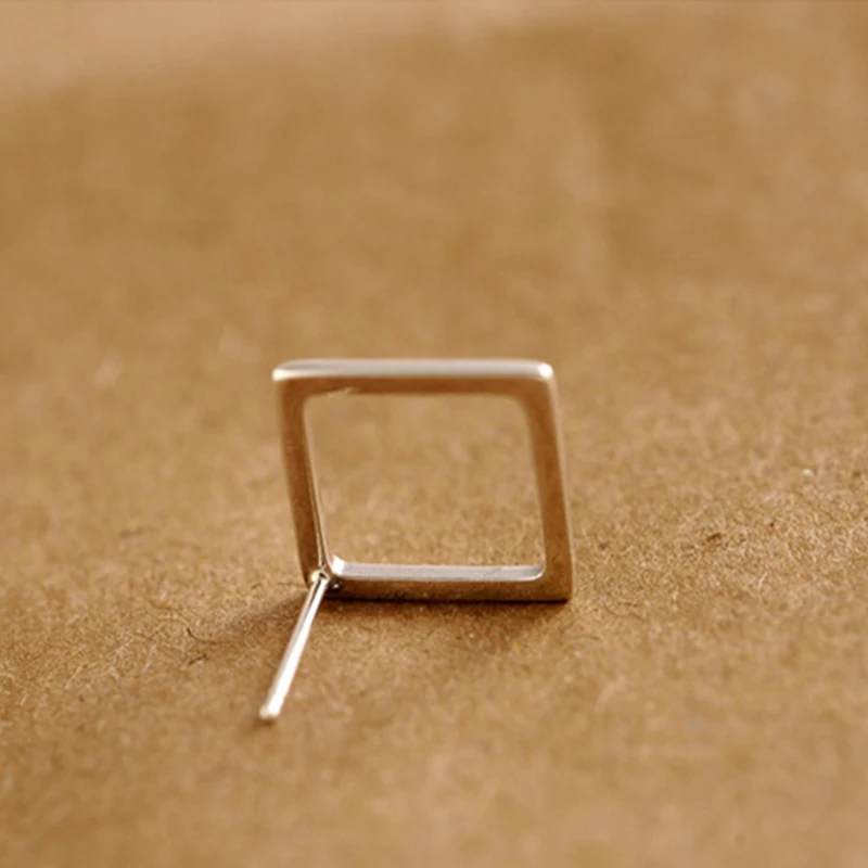 Женские серьги гвоздики геометрической формы из 100% стерлингового серебра 925