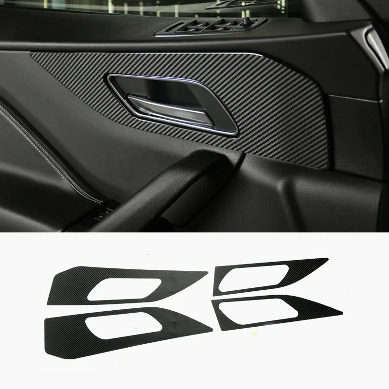 Автомобильные аксессуары наклейка на дверь для интерьера из углеродного волокна