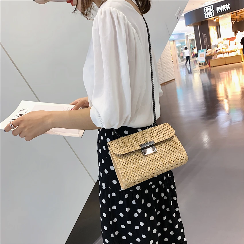 Fashion Straw Beach Bag High Quality Handmade Rattan Woven Bags for Women Brand Leather Ladies Summer Shoulder Borsa Mare | Багаж и сумки