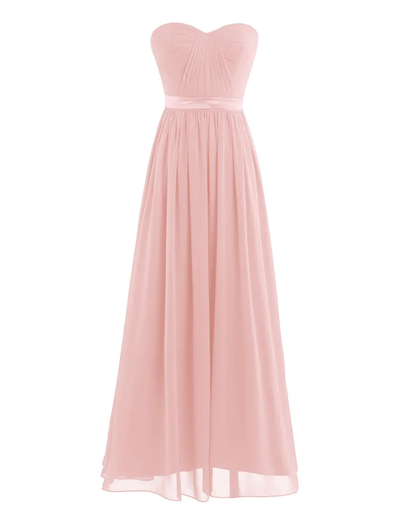 Pearl Pink Dusty Rose симпатичное Плиссированное элегантное платье подружки невесты с высокой талией великолепное сексуальное длинное платье без бретелек Новое поступление свадебное платье - Цвет: Pearl Pink