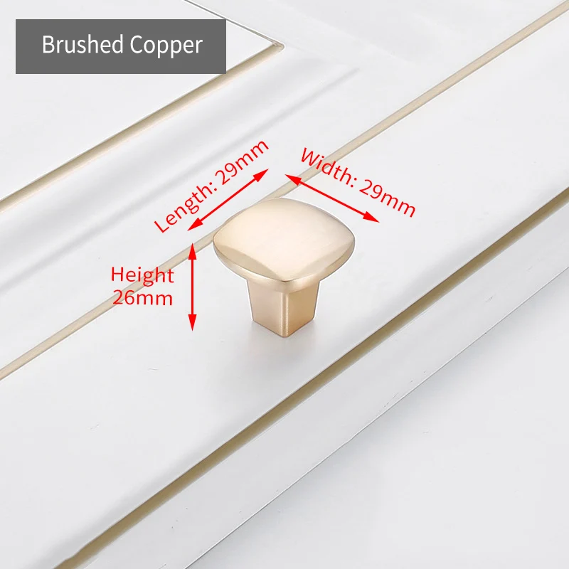 Brushed Copper KAK цинковый сплав жемчужно-серая золотая для шкафа ручки твердые ручки для ящиков кухонный шкаф двери тянет Мебельная ручка фурнитура для шкафа - Цвет: Brushed Copper
