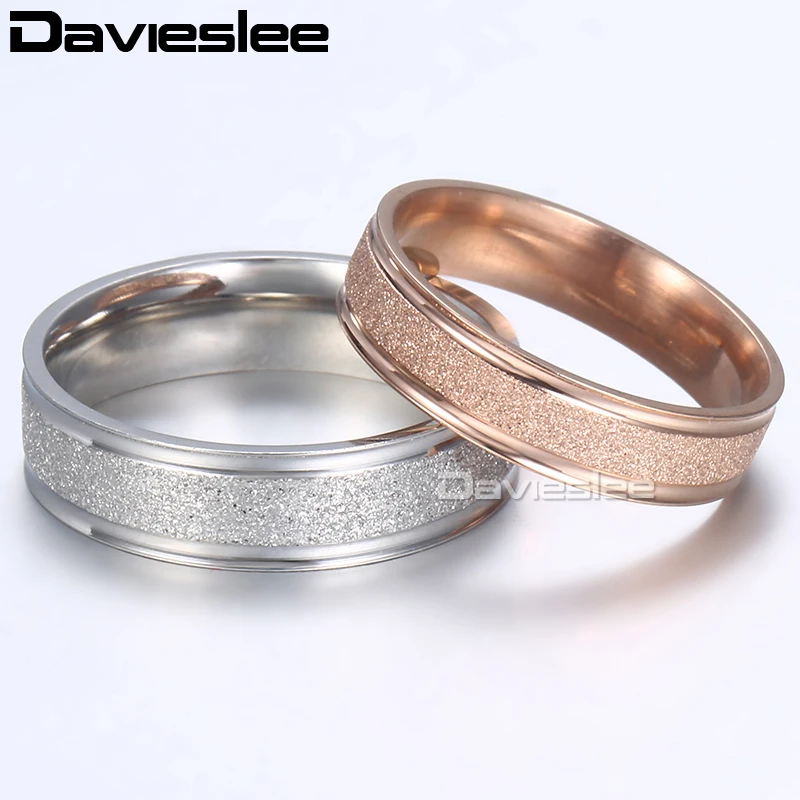 Обручальные кольца для мужчин и женщин Davieslee из нержавеющей стали золотого