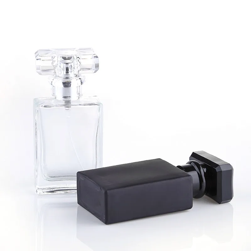 

30ml Big Capacity Black Perfume Bottles 15pcs/lot Clear Travel Spray Perfume Glass Bottles
