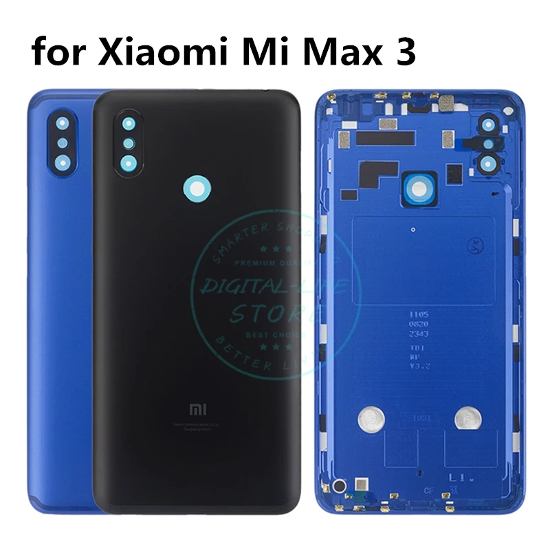 Оригинальная задняя крышка батарейного отсека для Xiaomi Mi Max 3 + Стеклянная Крышка