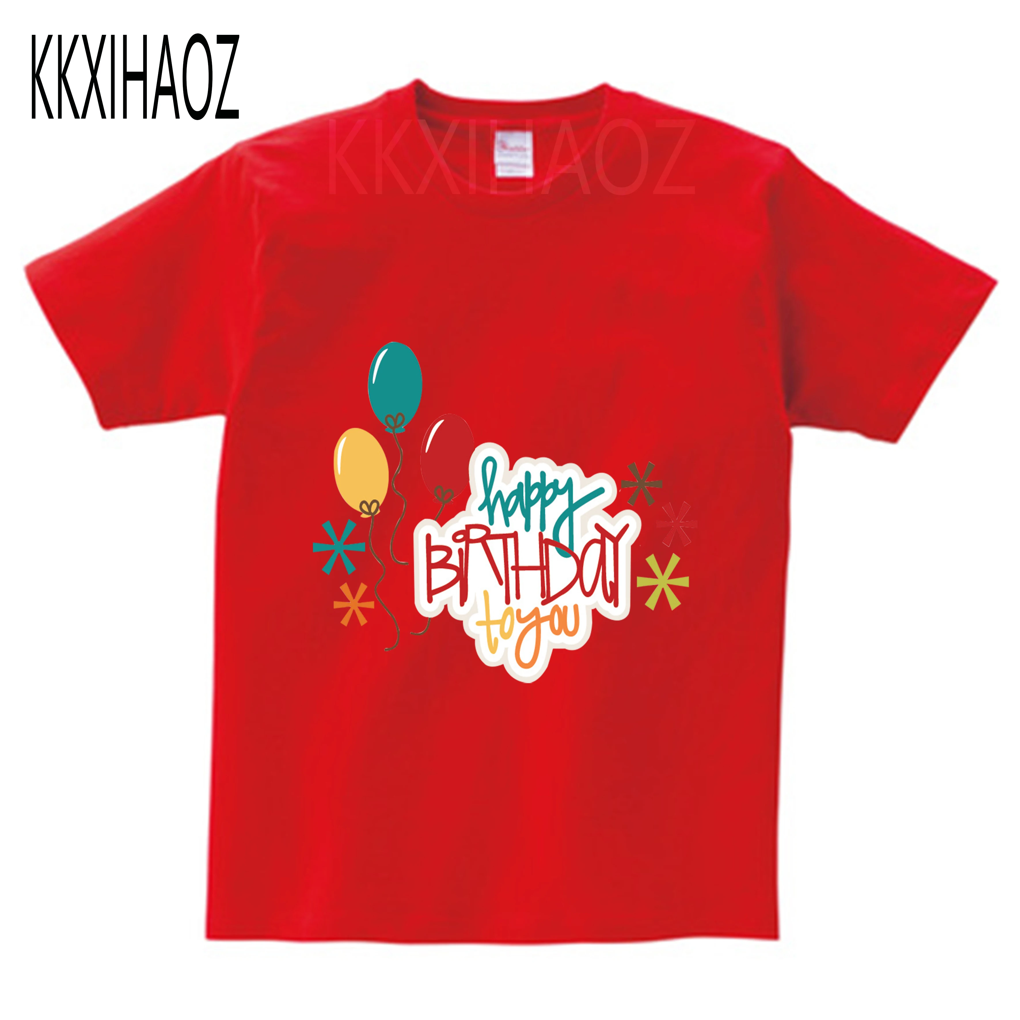 

Boys/Girls Happy Birthday pattern Print t shirt Summer Children 100% cotton T shirt Kids clothes Birthday Present