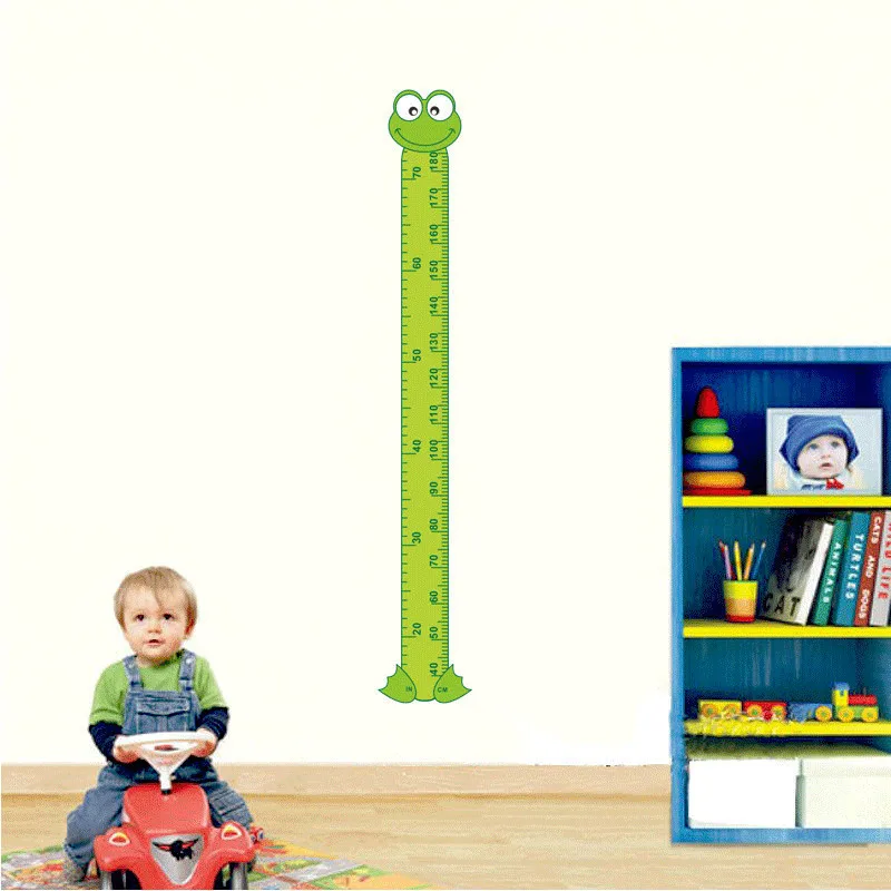 Горячие DIY мультфильм животных лягушка Высота Мера настенные наклейки 1603 детская