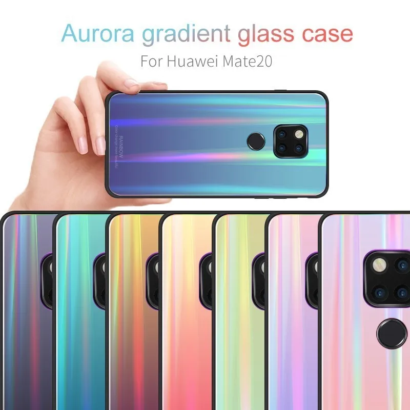Чехол для телефона с градиентным стеклом huawei P Smart 2019 P20 Pro Lite Mate20 Nova3i 4 p30 p30pro Magic2