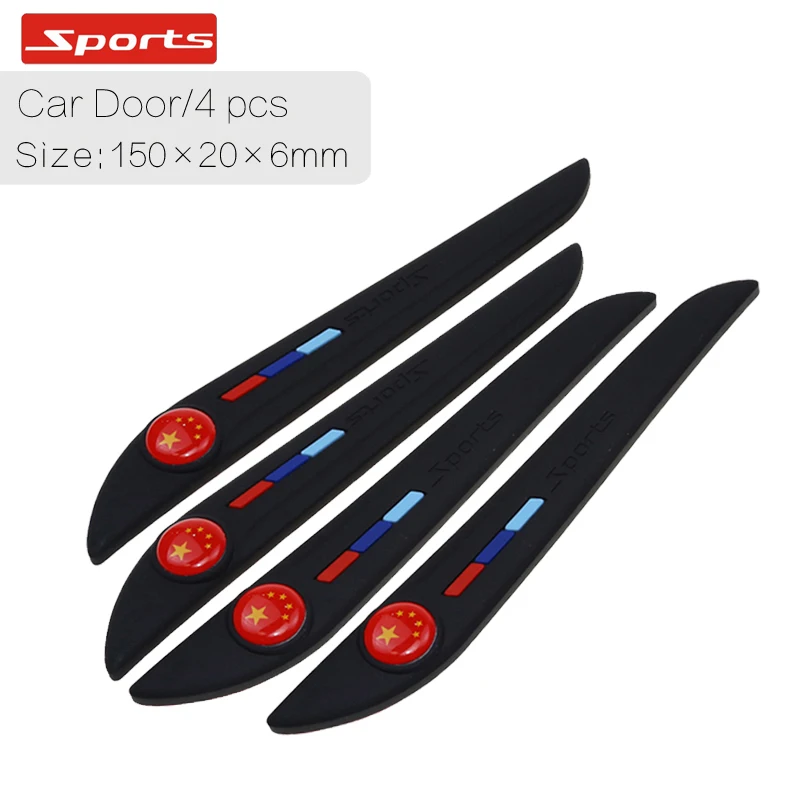 Sports-black 4pcs Автомобильная Дверь Зеркало заднего вида против столкновений полоски для укладки молдинги Защита от царапин защита края для Mazda Skoda peugeot Ford Vw - Цвет: Sports-black 4pcs