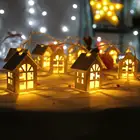 СВЕТОДИОДНАЯ Гирлянда для дома, праздничный шнурок с 10 светодиосветодиодный, на батарейках, для свадьбы, комнаты, рождественской елки, новогодние украшения, 15 см
