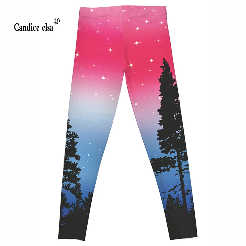 Candice Elsa женские Леггинсы эластичные леггинсы для фитнеса красные aurora borealis с