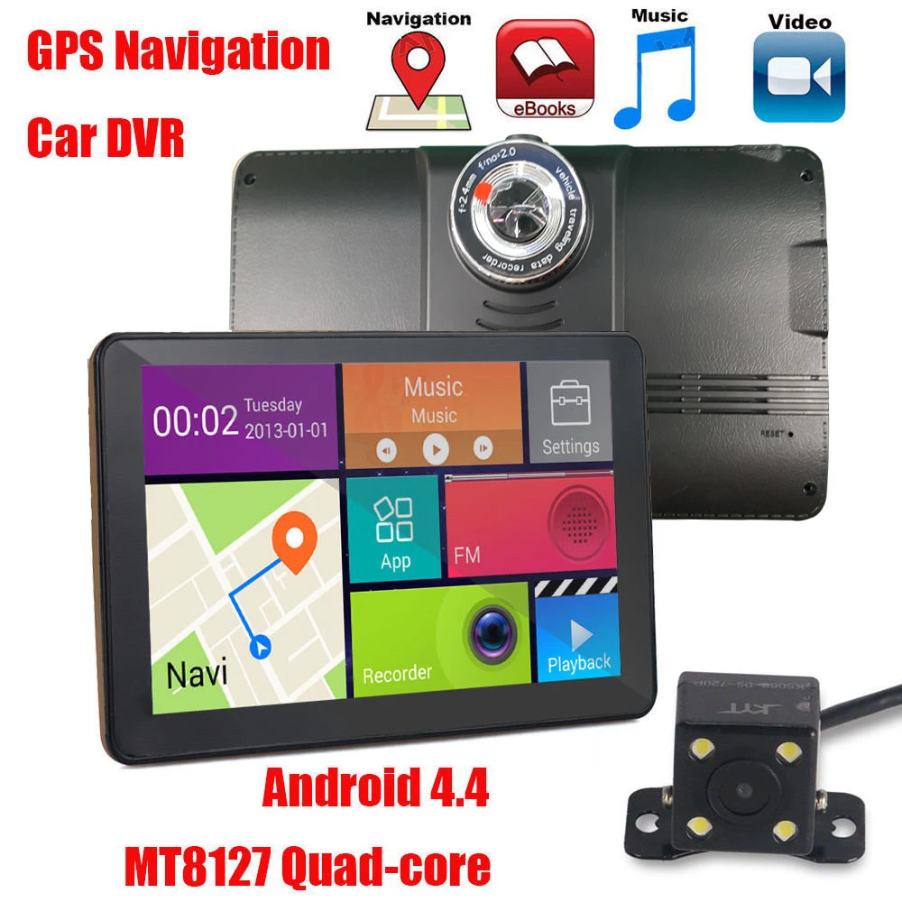 Vrfel 7 дюймов GPS навигации Android DVR видеокамера Bluetooth mt8127 quad core Sat Nav навигатор камера