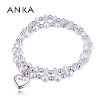 anka hot new heart strand bracelets for women jewelry charm crystal bracelet crystals from austria 132306